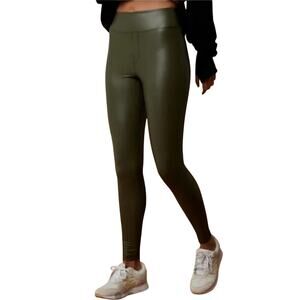 2/$30 Aerie Offline Tall Real Luxe Faux Leather Leggings Green Size S Long